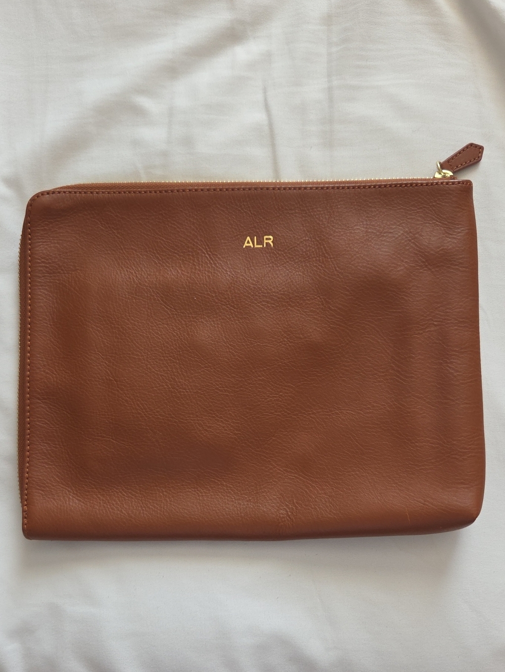Mark & Graham Brown Leather Commute Zipper Pouch